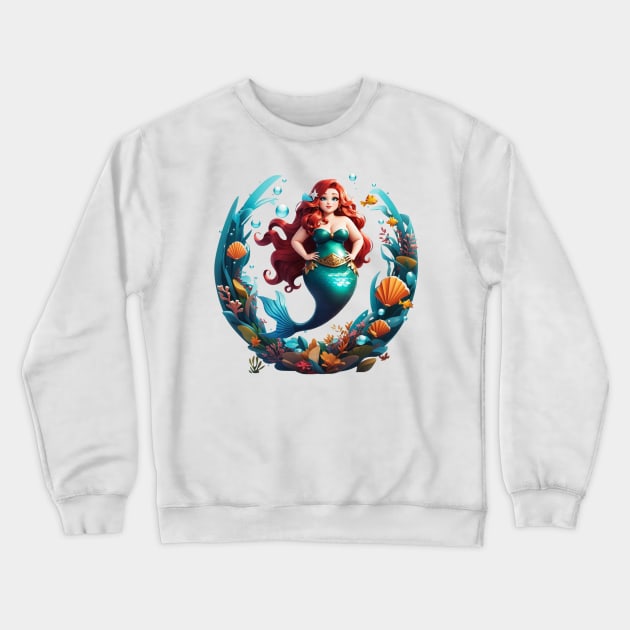 Plus Size Cute Mermaid Circle Crewneck Sweatshirt by MGRCLimon